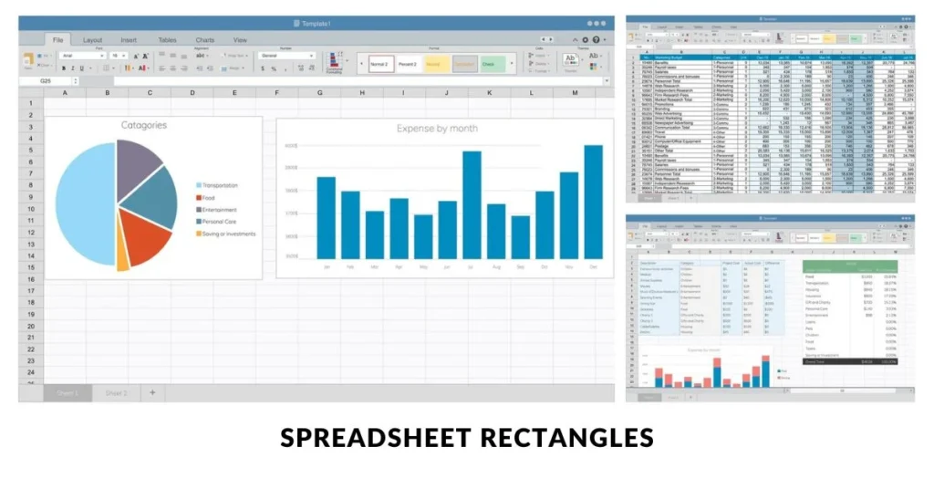 spreadsheet rectangles