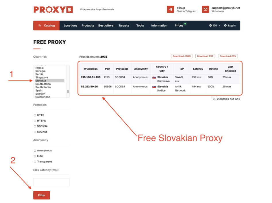 How to Get Free Proxy IP Addresses from Slovakia