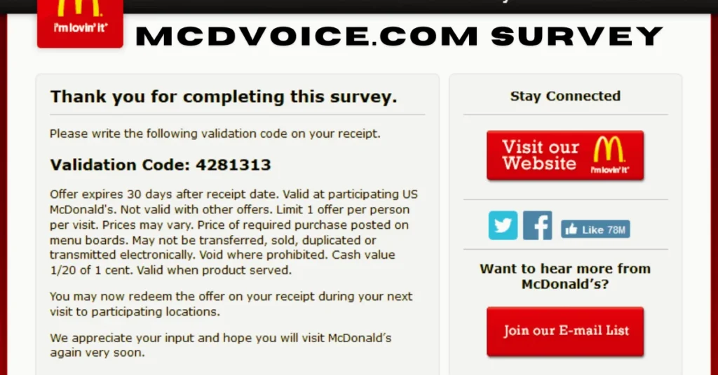 mcdvoice.com survey